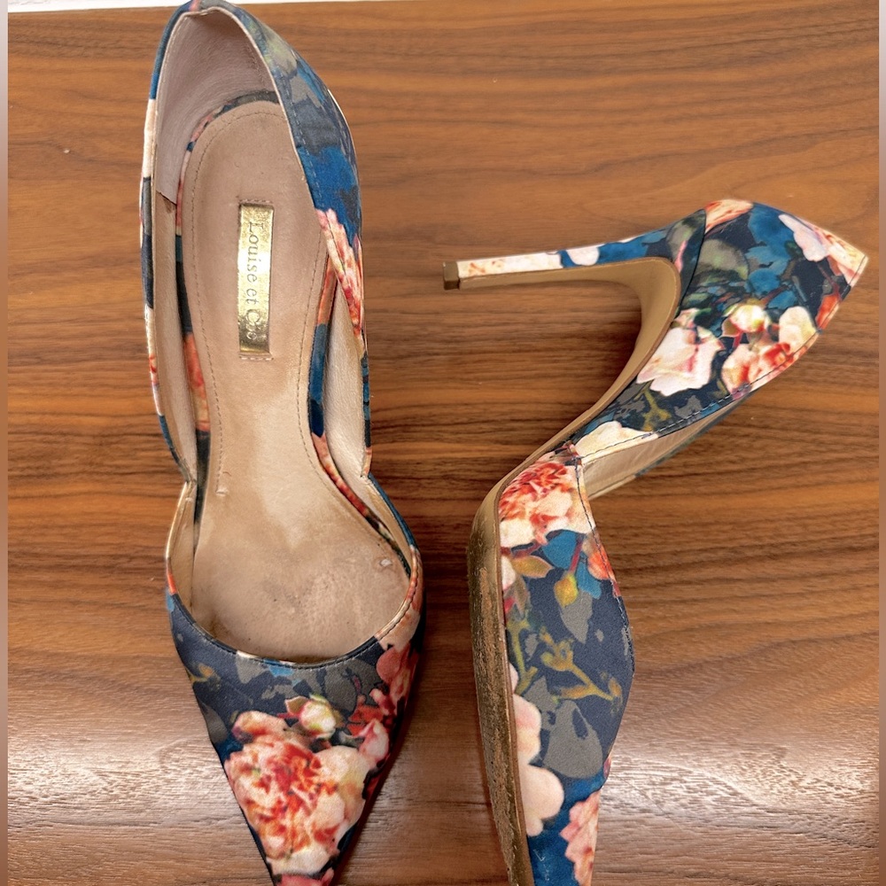Louise et Cie - Hermosah Rose Print Satin Heel - Size 8.5